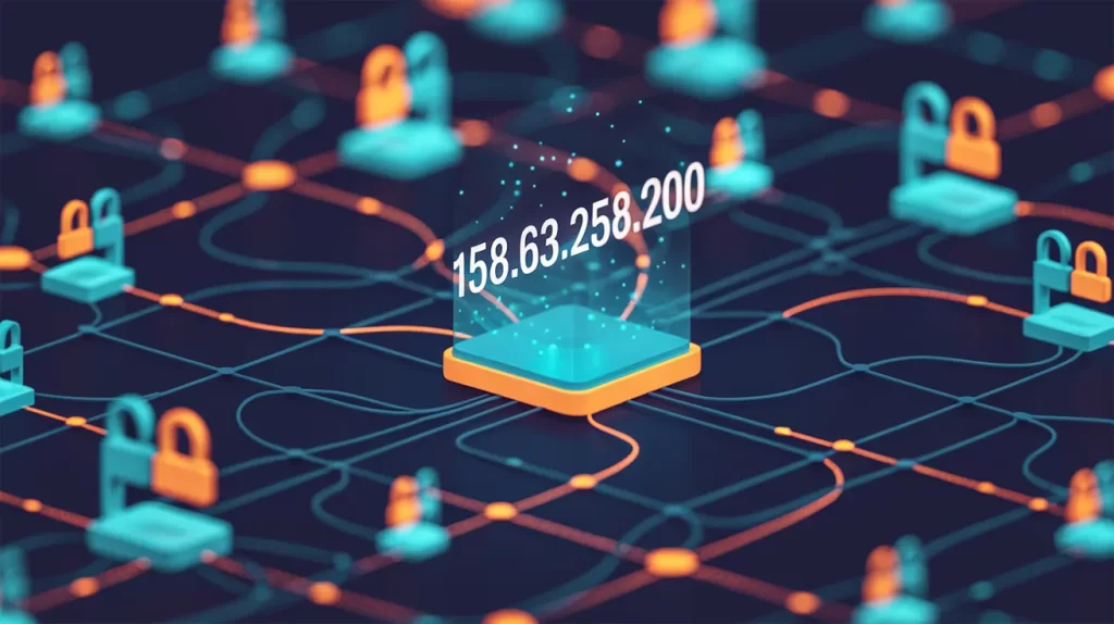 IP address 158.63.258.200 showing server location and tracking details
