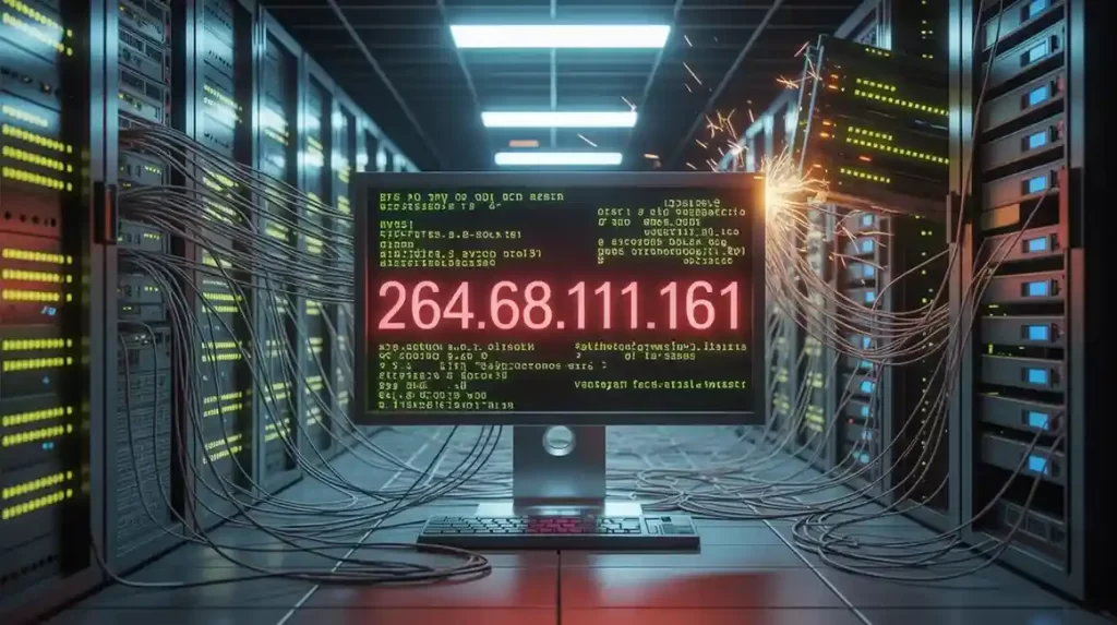IP address 264.68.111.161 used for server or network identification