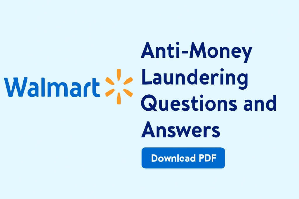 Walmart Anti Money Laundering Questions and Answers Download PDF