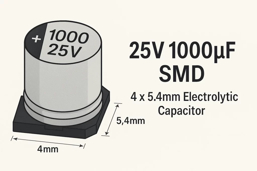 25V 1000uF SMD 4×5.4mm Electrolytic Capacitor in KiCad: Full Guide for Electronics Designers